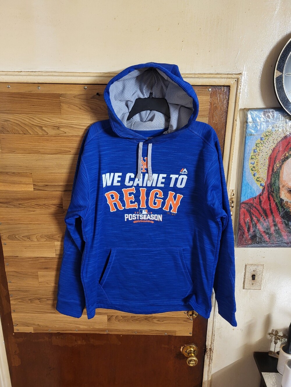 Majestic Chicago Cubs Men Blue Baseball ThermaBase Sweatshirt MLB Logo Hoodie